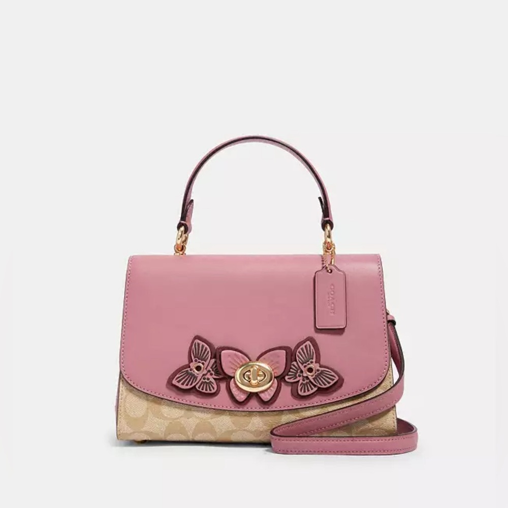 Coach Pink Purse With Butterflies